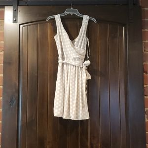Cream and white polkadot dress